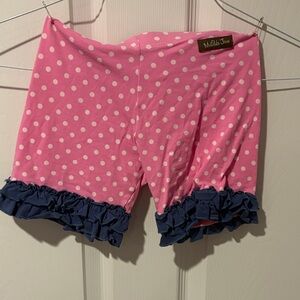 Matilda Jane Pink Shorts with Navy Ruffle